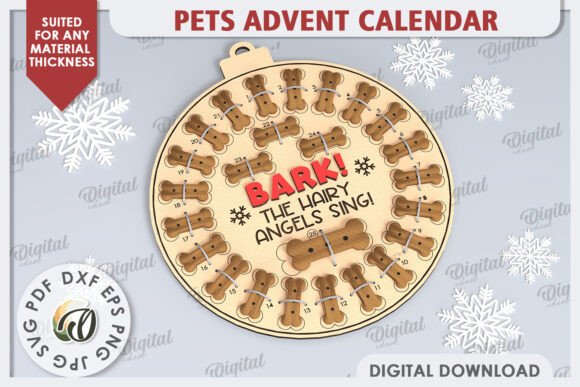 Dog Advent Calendar Laser Cut Design Graphics