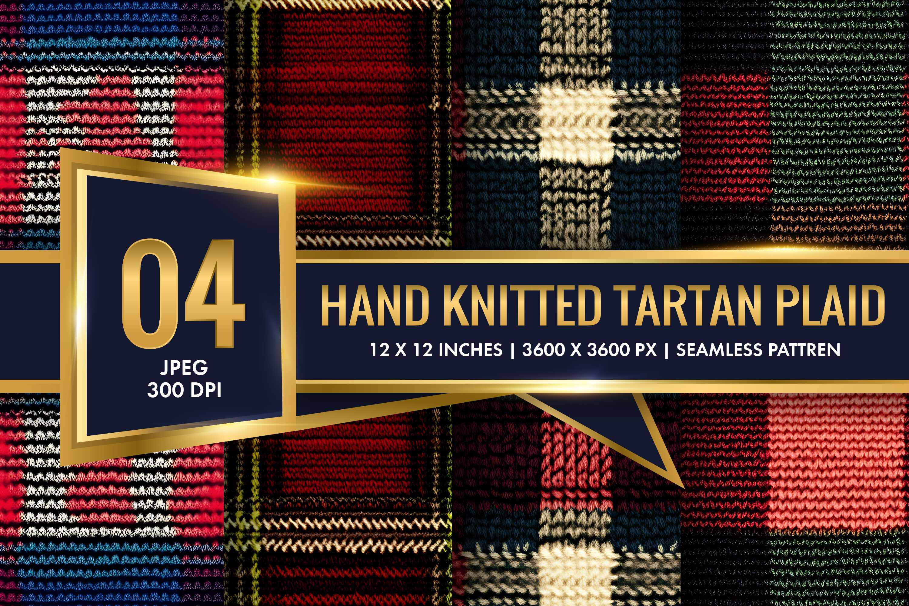 Hand Knitted Tartan Plaid Digital Paper Graphic by Creative Design ...