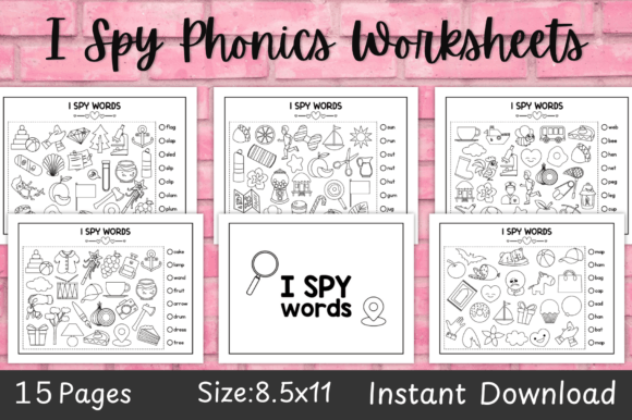 I-Spy Phonics Worksheet for Kids