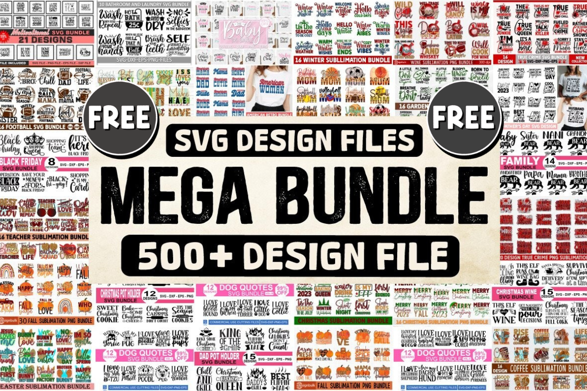Giveaway – SVG and Sublimation Mega Bundle: Free 500+ Premium SVG Designs Across 31 Graphic Sets | Commercial License Included
