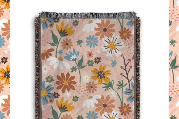 Jacquard Woven Blanket Mockup for Canva