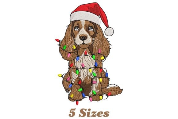 Lighting Brittany Spaniel Dog Christmas