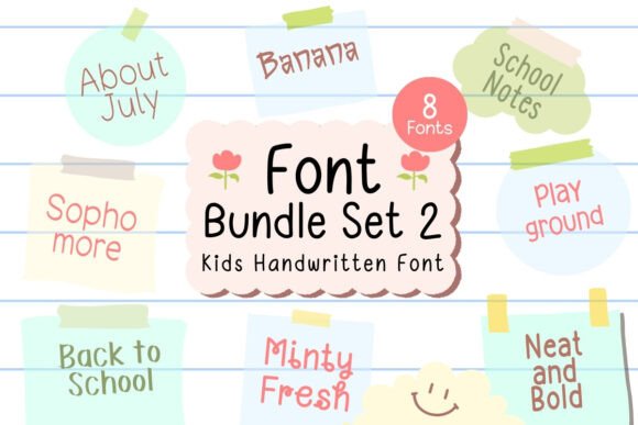 Neat & Clean Handwritten Bundle V.2 Font PNG with transparent background - Preview 1