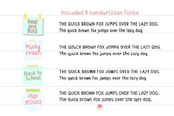 Neat & Clean Handwritten Bundle V.2 Font PNG with transparent background - Preview 3