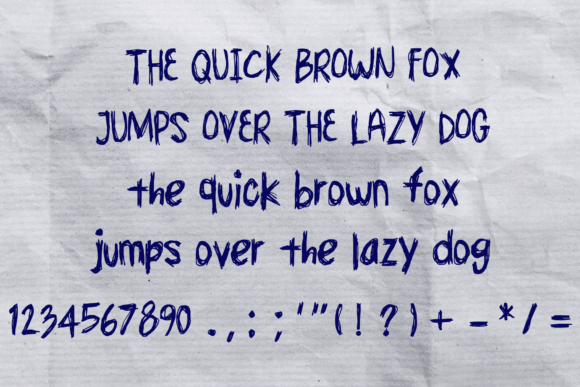 Nervous Handwriting Font PNG with transparent background - Preview 3