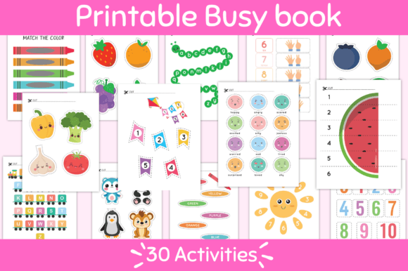 Printable Busy Book for Kids Graphic Teaching Materials By little learners loom