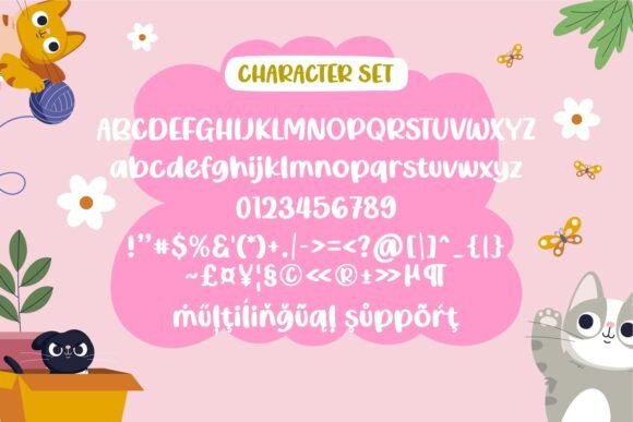 Silly Cats Font PNG with transparent background - Preview 4