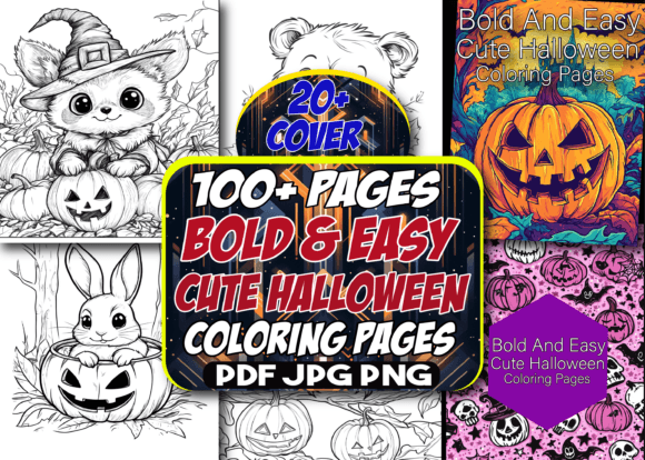 Bold Easy Cute Halloween Coloring Pages