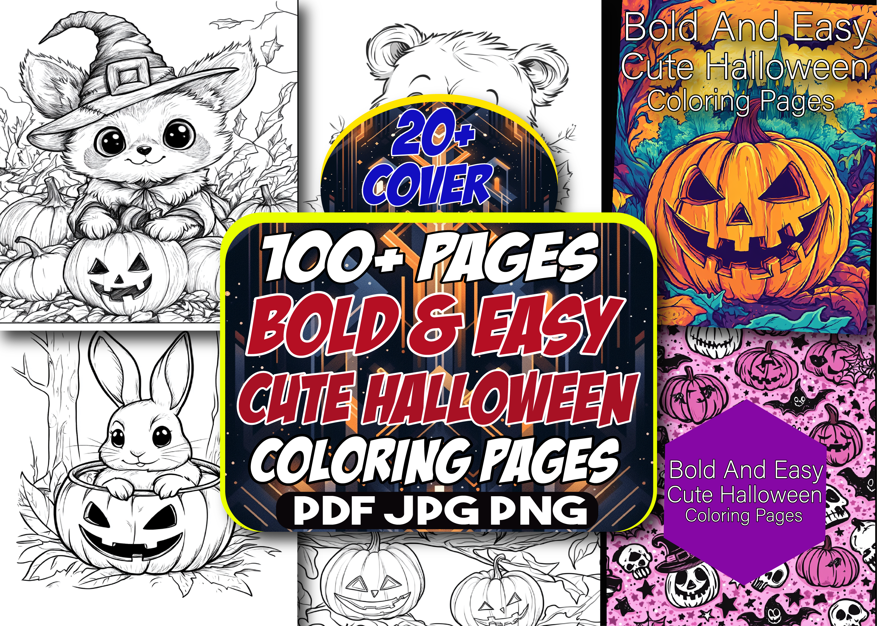 Bold Easy Cute Halloween Coloring Pages