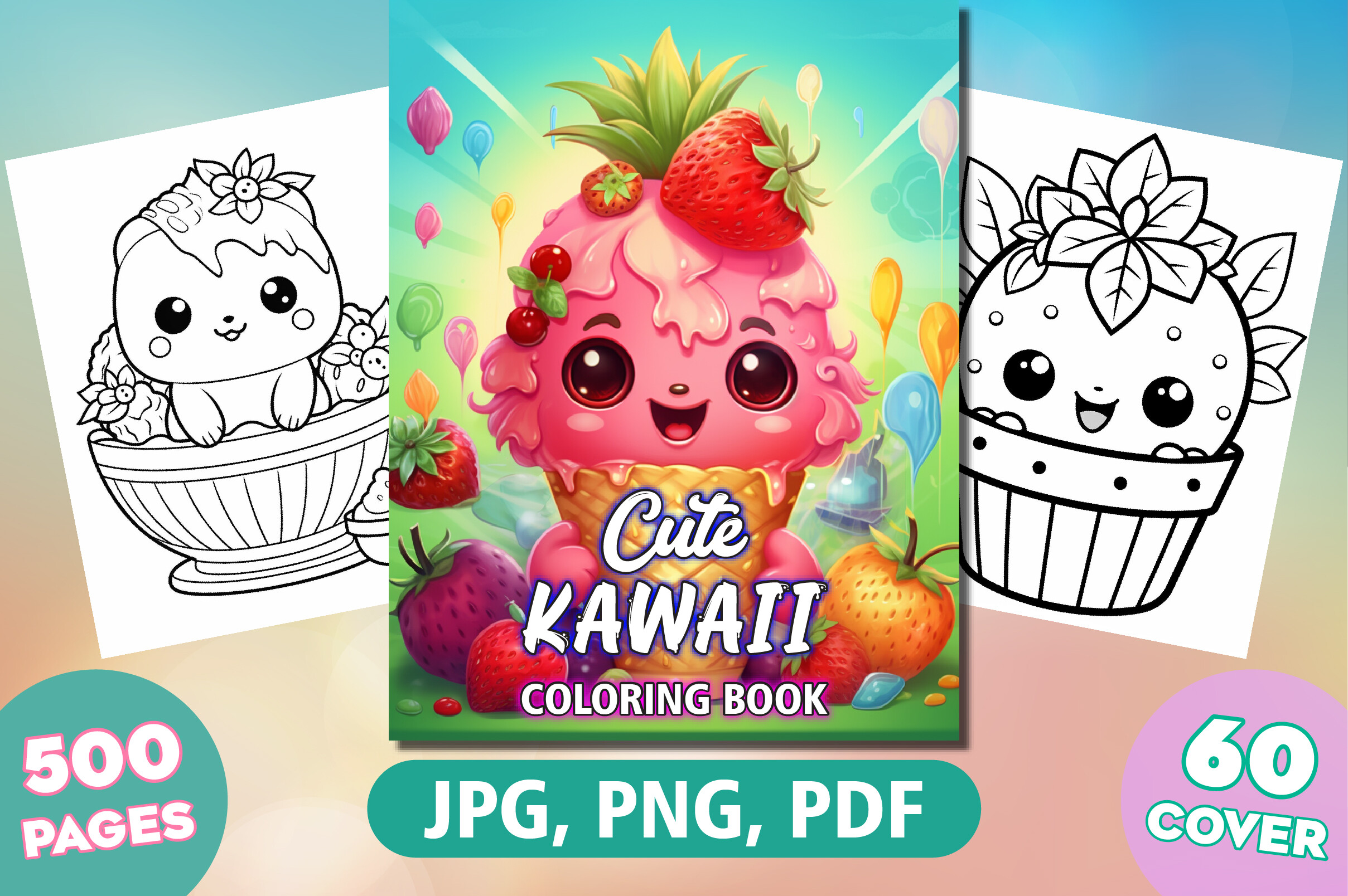 Cute Kawaii Coloring Pages for Kids KDP Graphic by FuN ArT · Creative ...