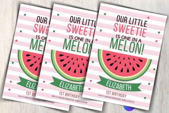 Editable Watermelon Birthday Invite Temp