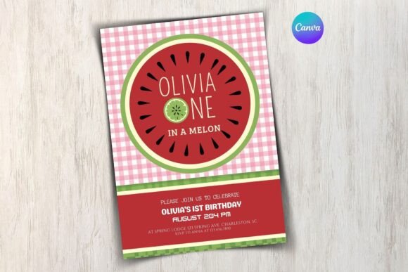 Editable Watermelon Birthday Invite Temp