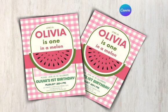 Editable Watermelon Birthday Invite Temp