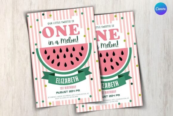 Editable Watermelon Birthday Invite Temp