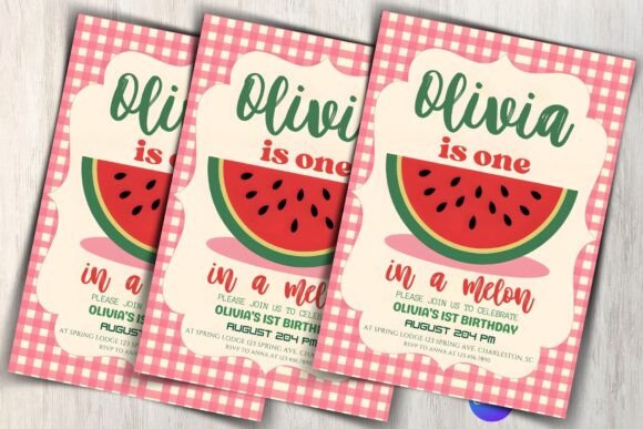 Editable Watermelon Birthday Invite Temp