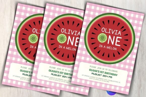 Editable Watermelon Birthday Invite Temp