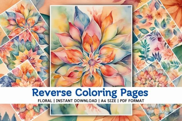 Engaging Floral Reverse Coloring Pages