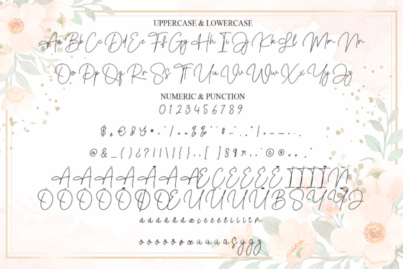 Flowers Decoration Font PNG with transparent background - Preview 6