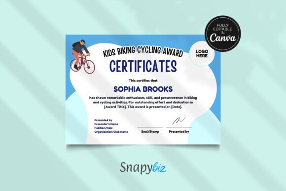 Kids Biking Award Certificate Templates