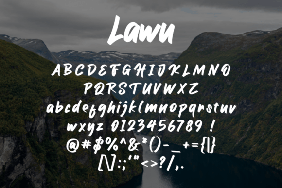 Lawu Font PNG with transparent background - Preview 1