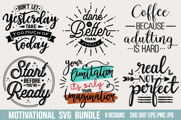Motivational Quotes Svg Bundle PNG Graphic by SmartSvgArt · Creative ...