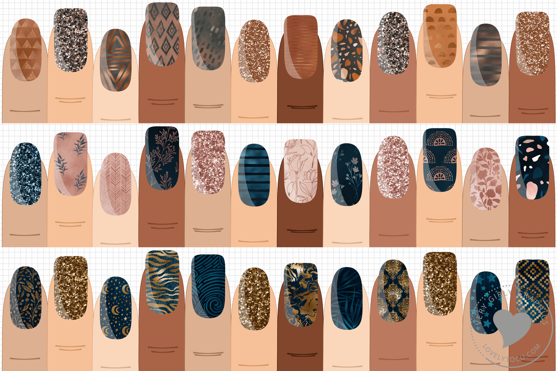 Nail Polish Clipart Graphics Graphic by Lovelytocu · Creative Fabrica
