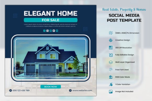 Preview of Real Estate Property Social Media Post real estate social media template