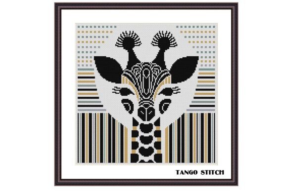 Afstract Giraffe Easy Cross Stitch Art