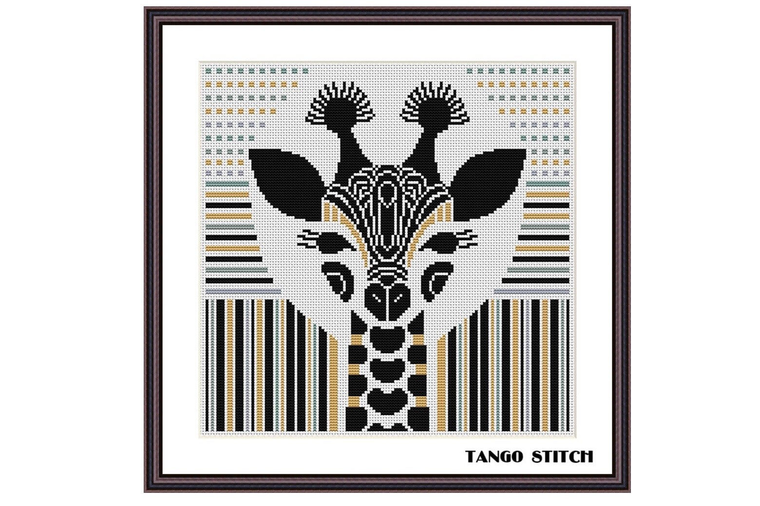 Afstract Giraffe Easy Cross Stitch Art