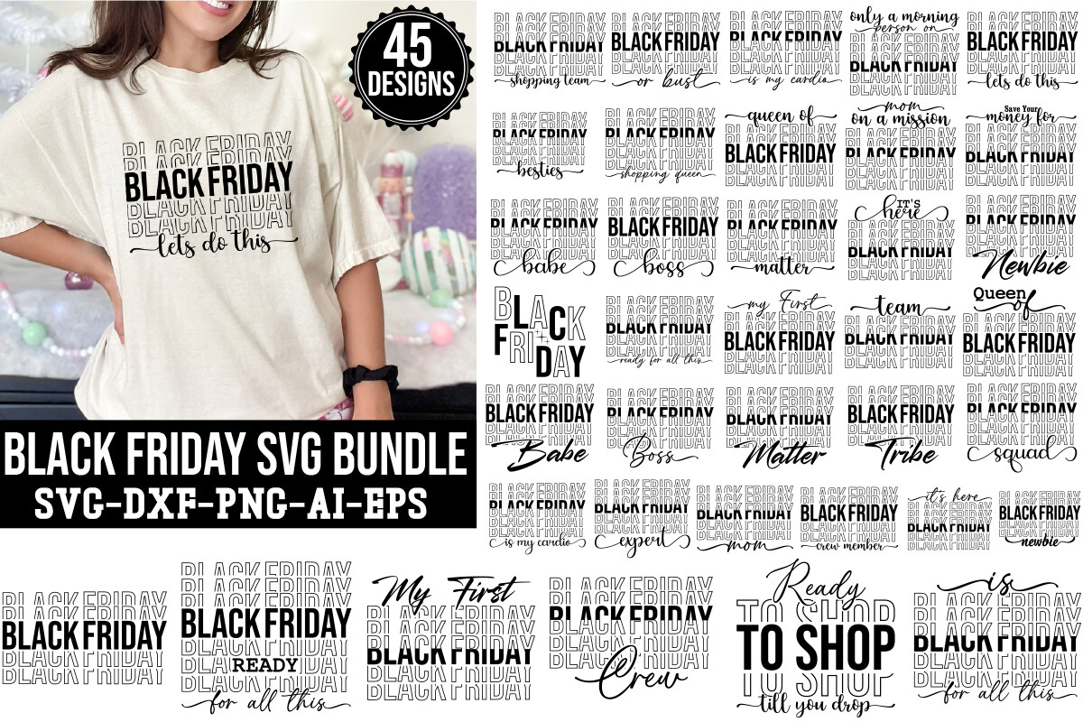Black Friday Svg Bundle Graphic by Fly-Mockup-Store · Creative Fabrica