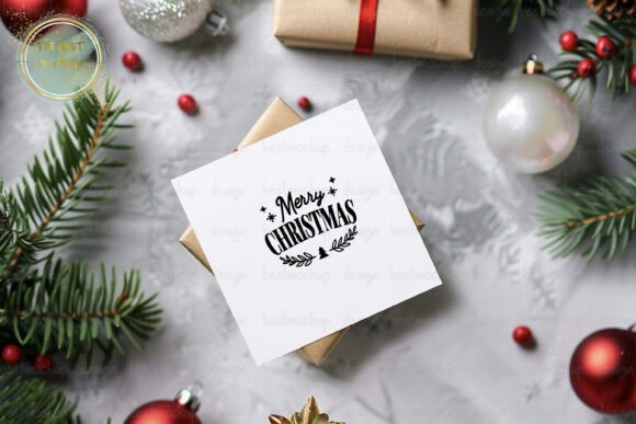 Christmas Card Mockup, Winter Mockup