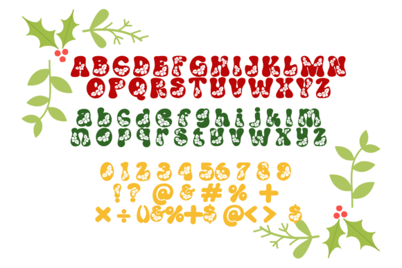 Christmas Holly Font - Preview 1