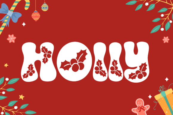 Christmas Holly Font - Preview 4