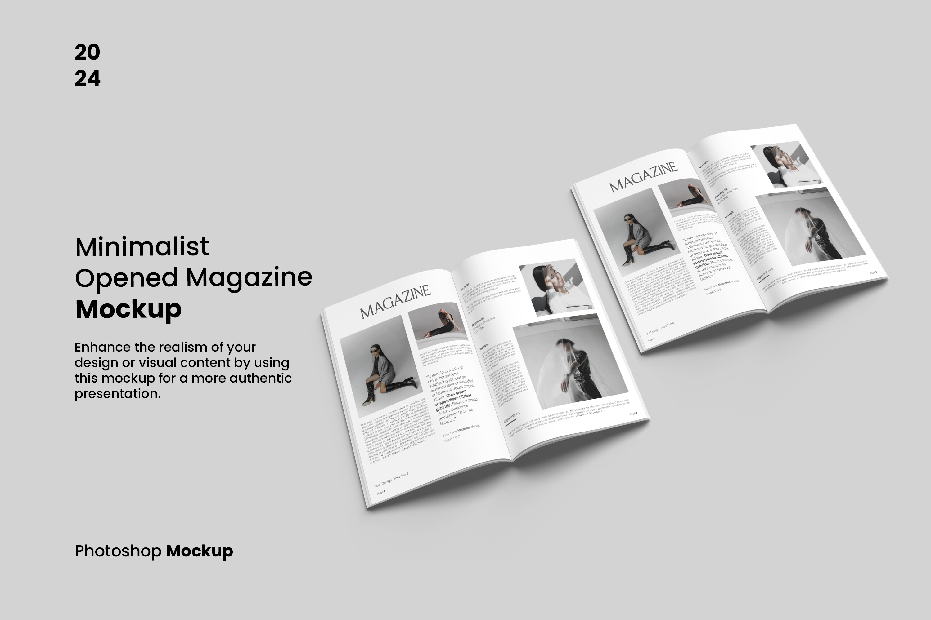 Minimalist Opened Magazine Mockup Graphic by My Code Std · Creative Fabrica