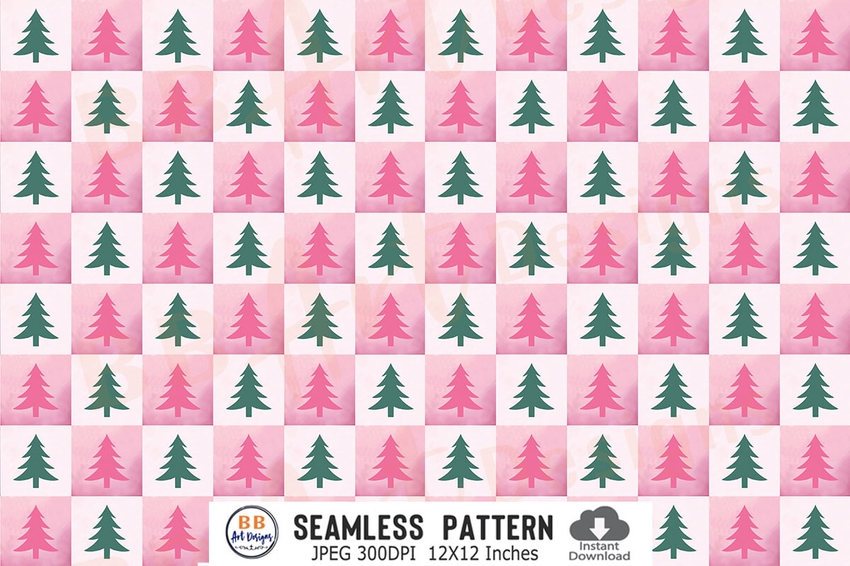 Pink Christmas Seamless Pattern Paper