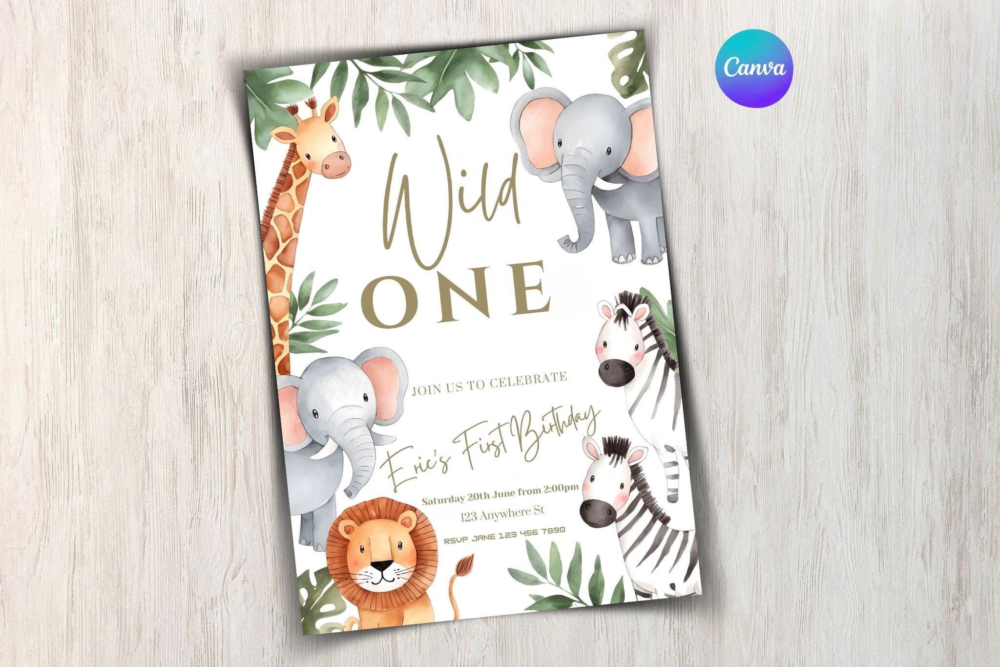 Safari Birthday Invitation