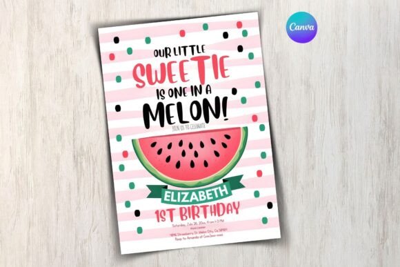 Strawberry Birthday Invitation Template