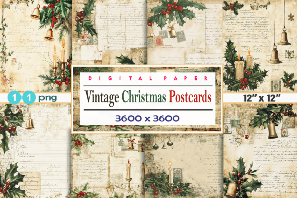 Vintage Christmas Postcards Junk Journal