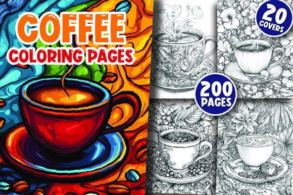 200 Coffee Coloring Pages