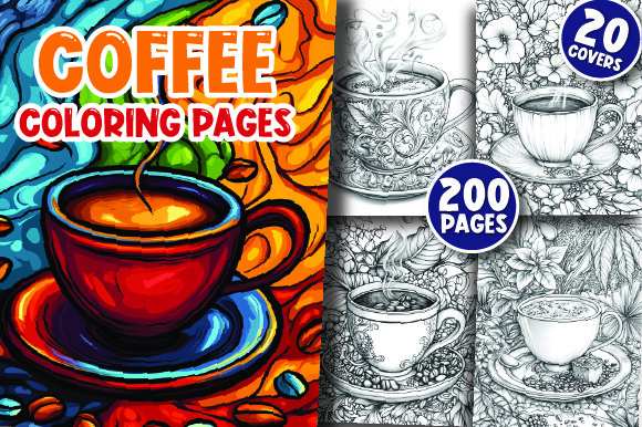 200 Coffee Coloring Pages