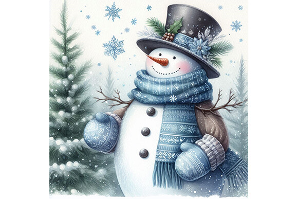 A Snowman with a Hat and a Sweater Graphic by PRINTART · Creative Fabrica
