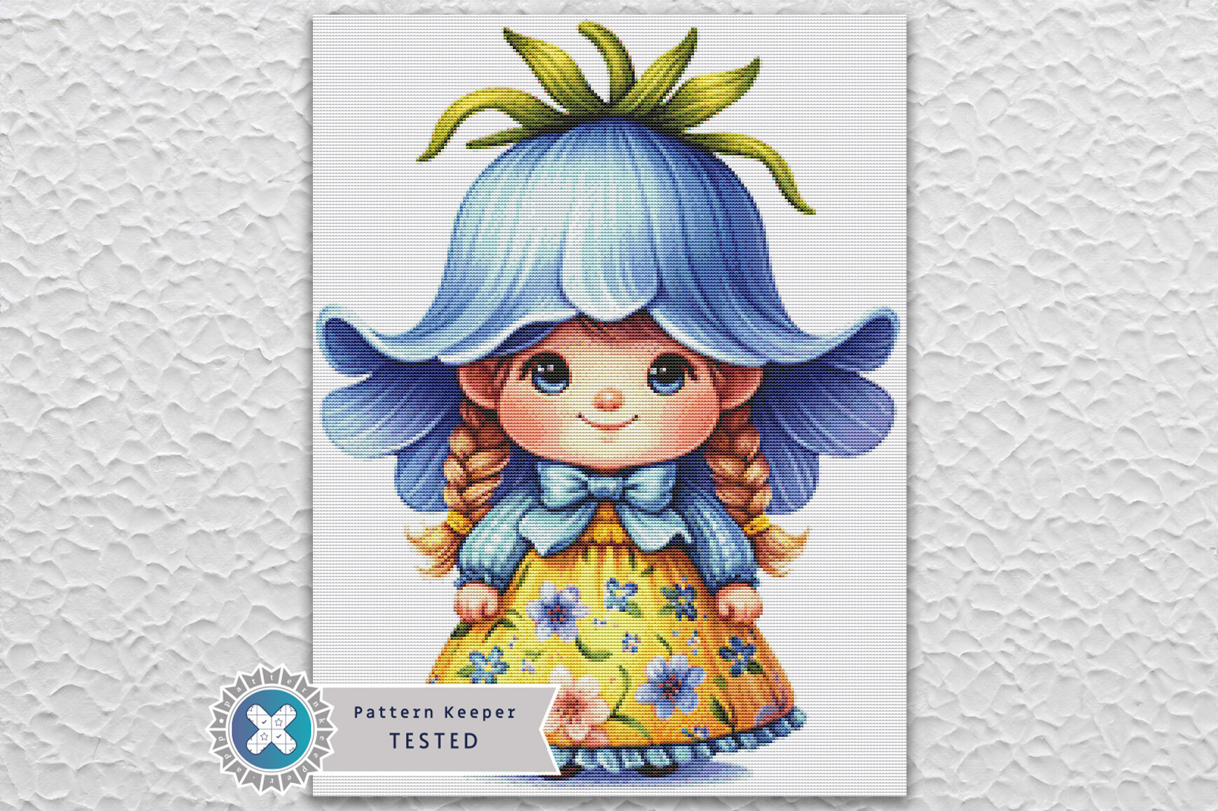 Bluebell Gnome Cross Stitch Pattern PDF
