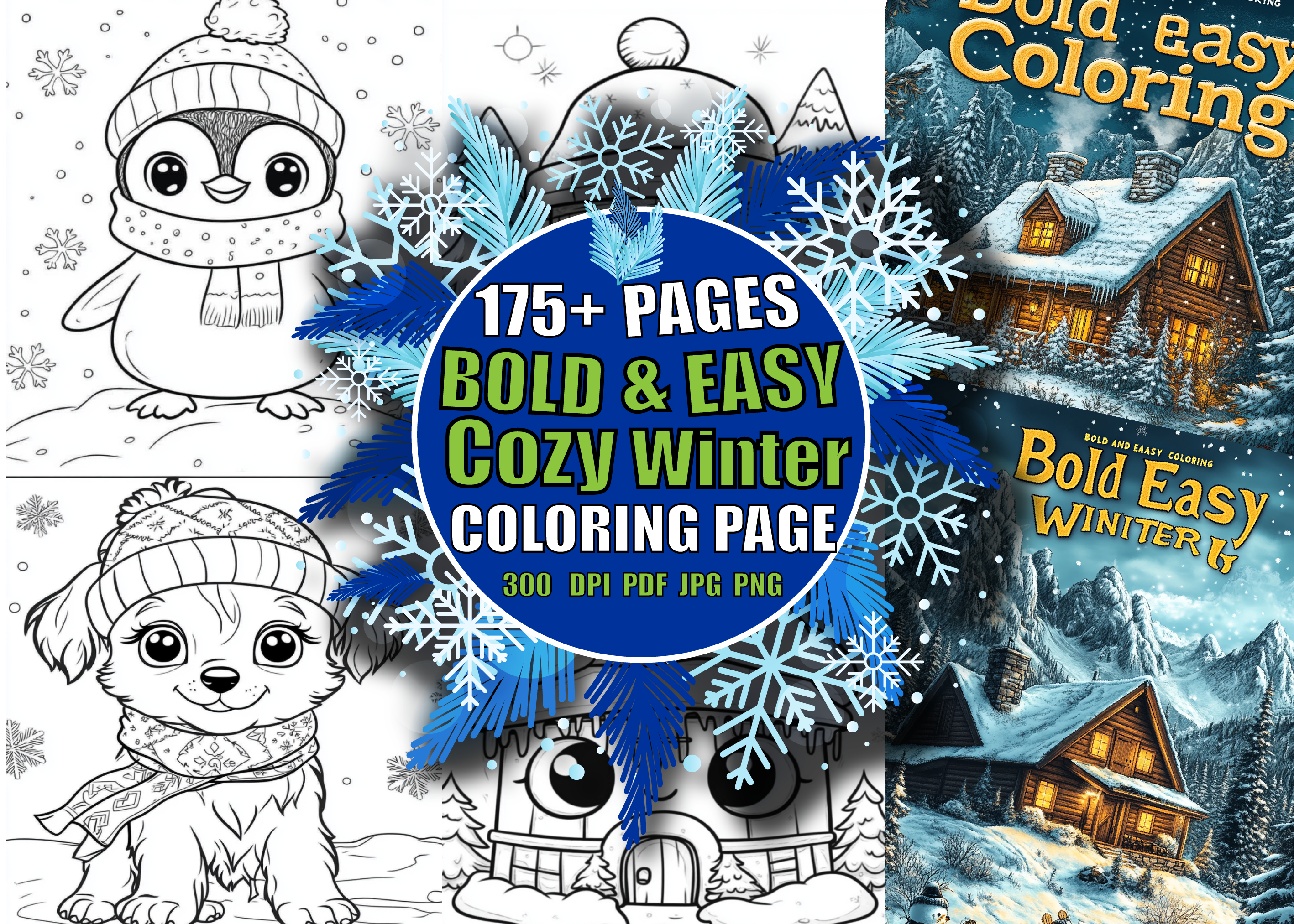 Bold and Easy Cozy Winter Coloring Book