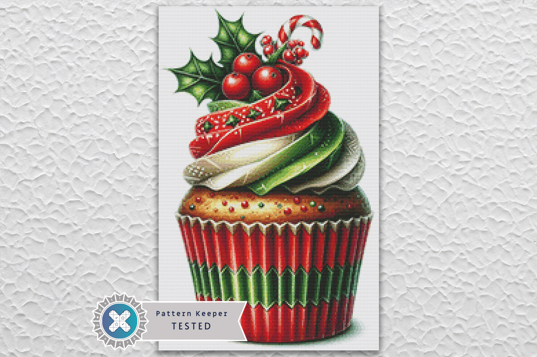 Christmas Cupcake Cross Stitch Pattern
