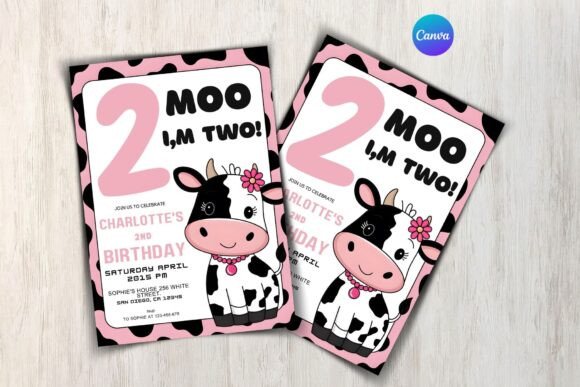 Cow Birthday Invitation Template