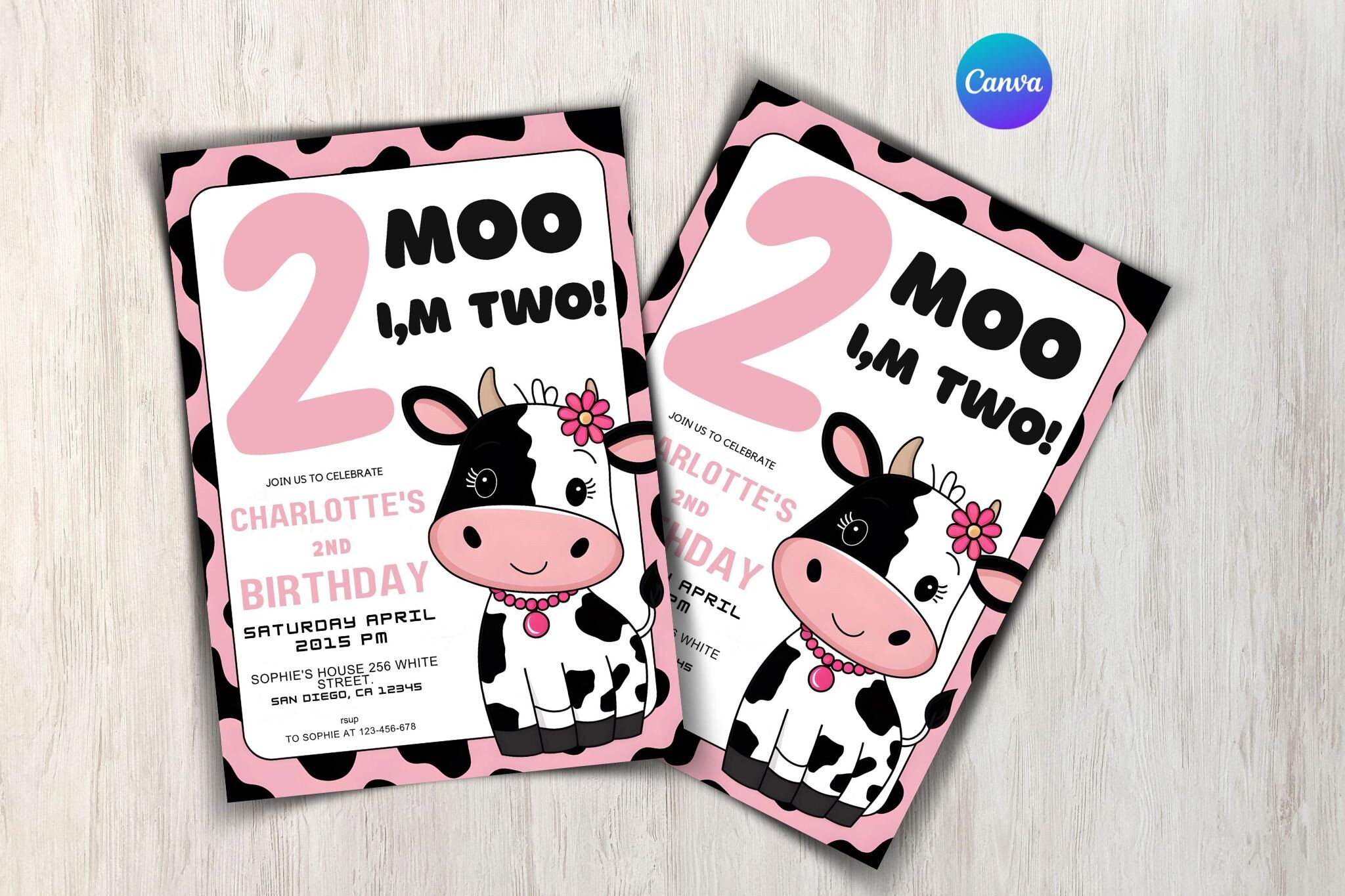 Cow Birthday Invitation Template