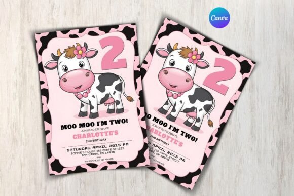 Cow Birthday Invitation Template