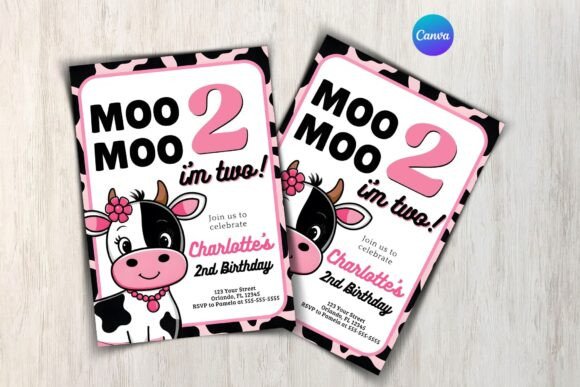 Cow Birthday Invitation Template