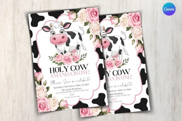 Cow Birthday Invitation Template