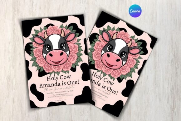 Cow Birthday Invitation Template